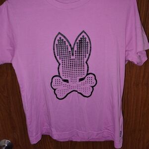 Pink Psycho Bunny Graphic T-Shirt Kids Size L